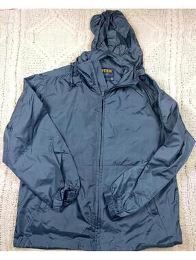 Eddie Bauer Sac Jac Hooded Nylon Windbreaker Rain Jacket Men’ XS Packable